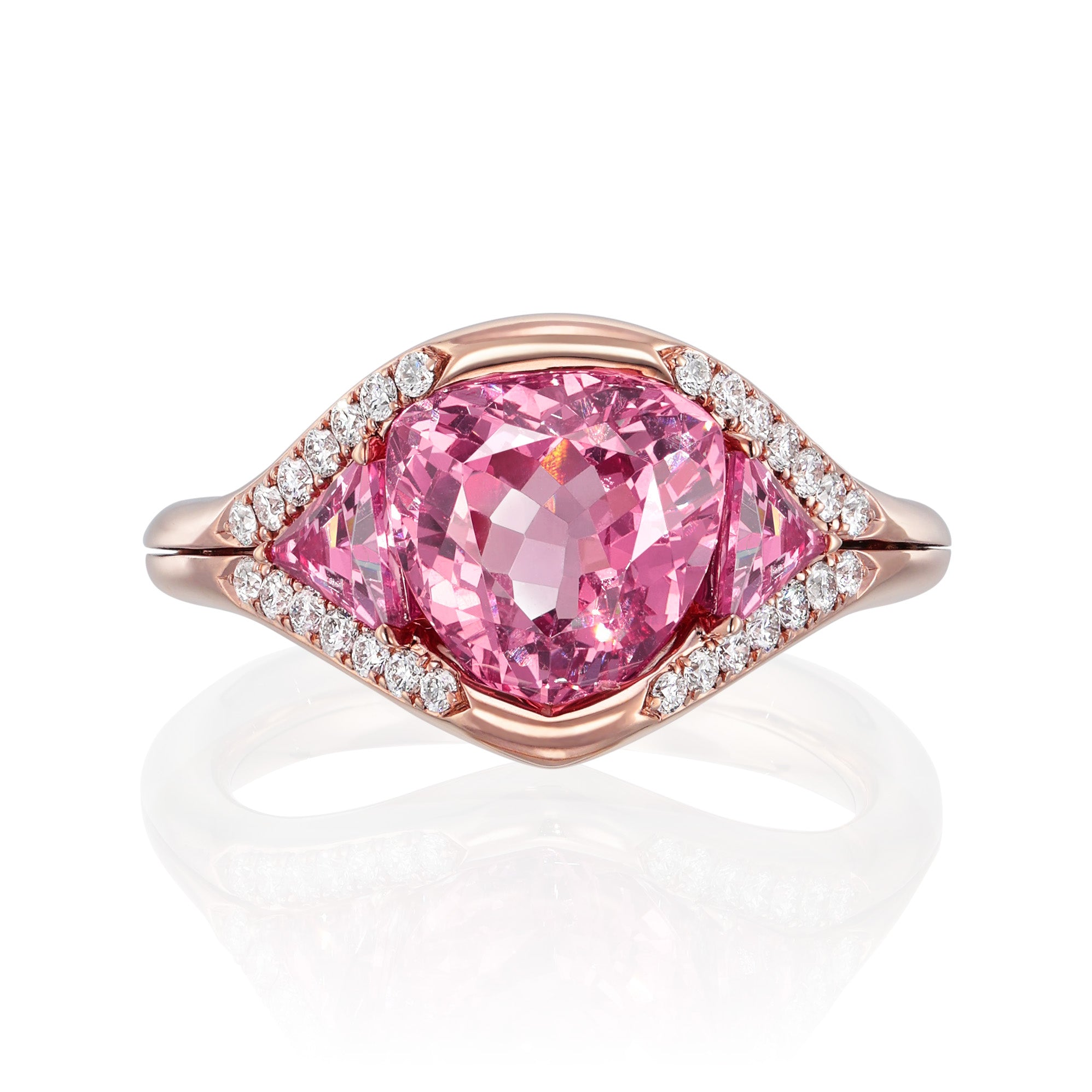 GIA Certified 3.00ct Mahenge Pink Spinel Ring