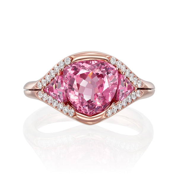 GIA Certified 3.00ct Mahenge Pink Spinel Ring
