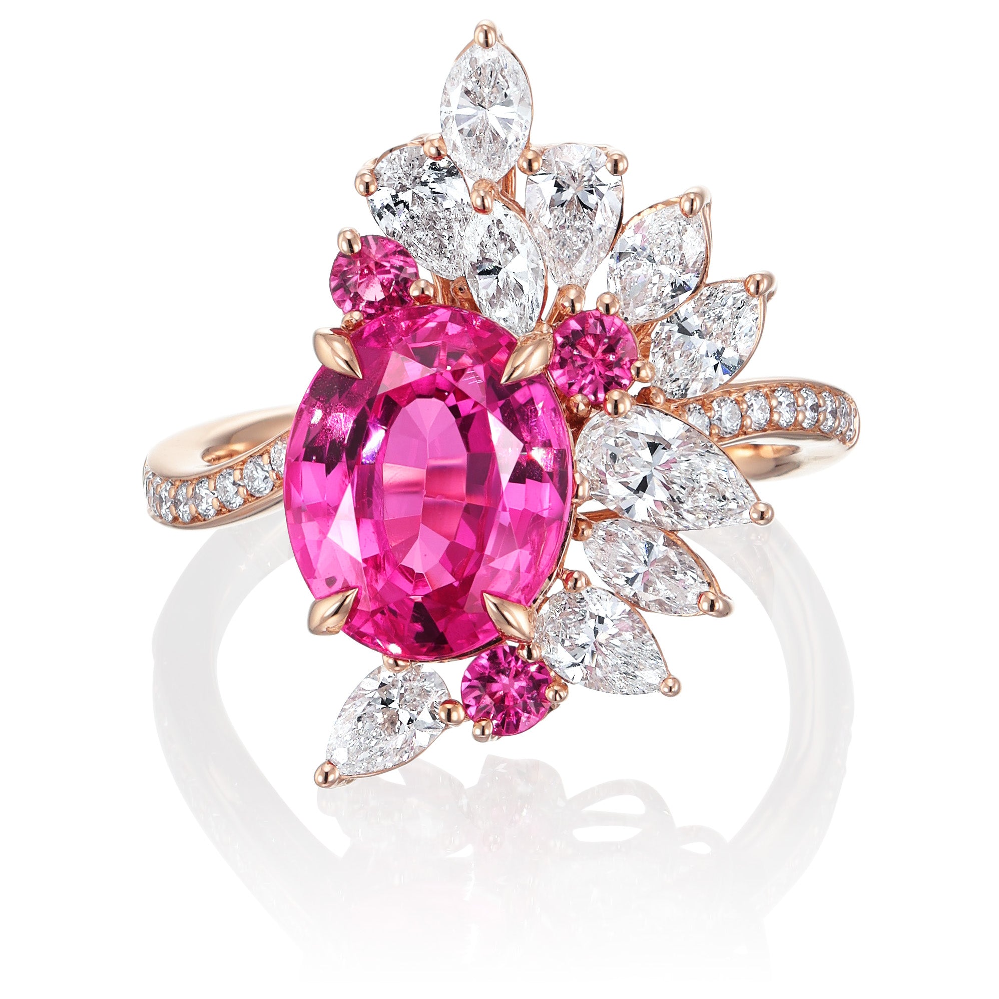 2.94 ct Mahenge Pink Spinel Ring