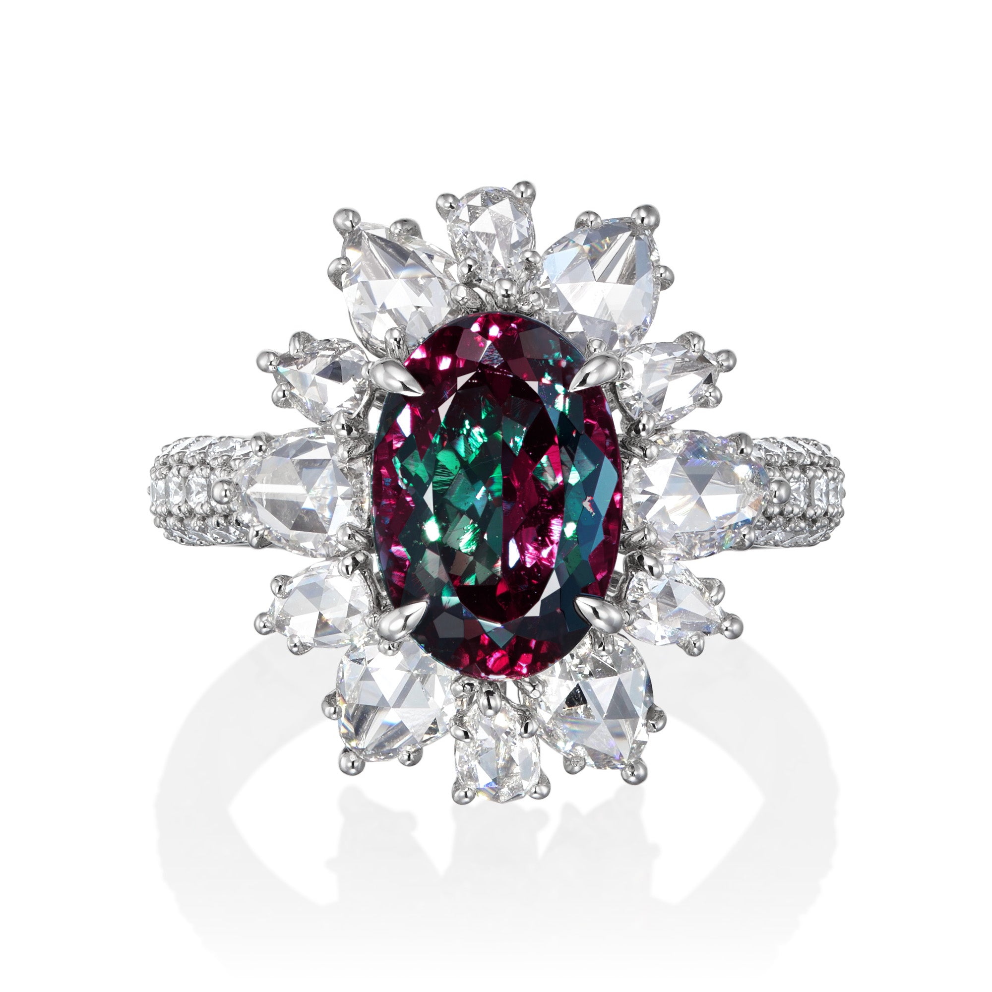 GIA Certified 3.80 ct Brazilian Alexandrite Ring