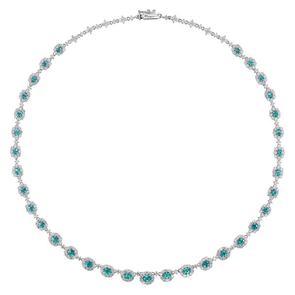 4.16 Carat Paraiba Tourmaline Necklace, Brazil Origin