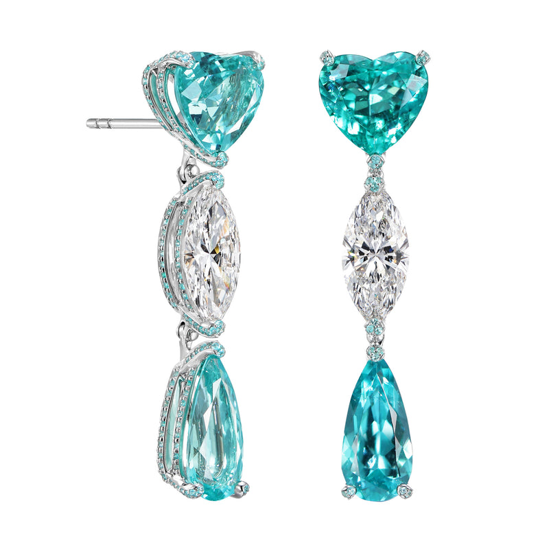 8.36 ct Paraiba Tourmaline Earrings, Brazilian Origin