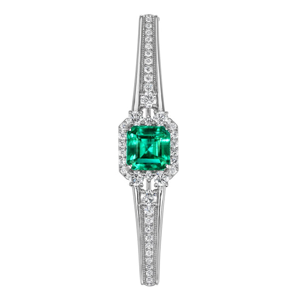 2.50ct Punjshir Emerald Lapel Pin