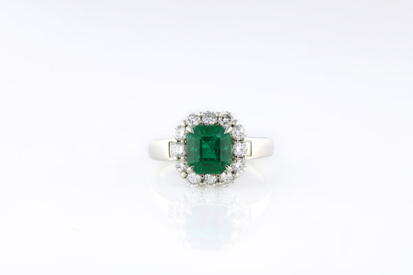 1.87 ct Muzo Vivid Green Emerald Ring