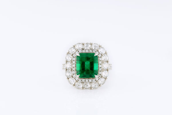 2.89 ct Muzo Vivid Green Emerald Ring