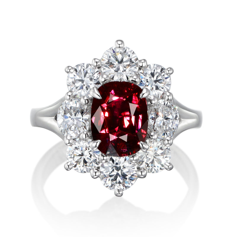 GRS Certified 2.00 ct "Pigeon Blood" Untreated Ruby Ring, Burma Origin