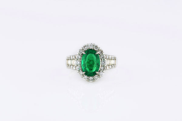 2.24 ct Non-Oil Colombian Emerald Ring