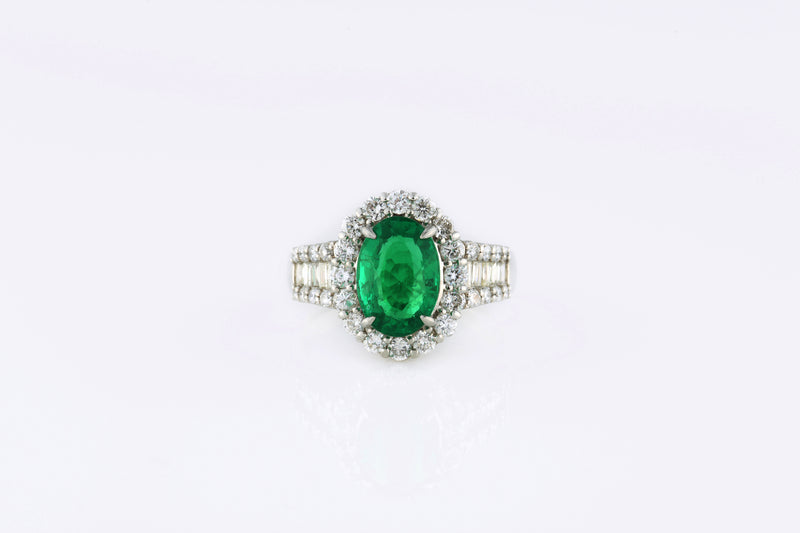 2.24 ct Non-Oil Colombian Emerald Ring