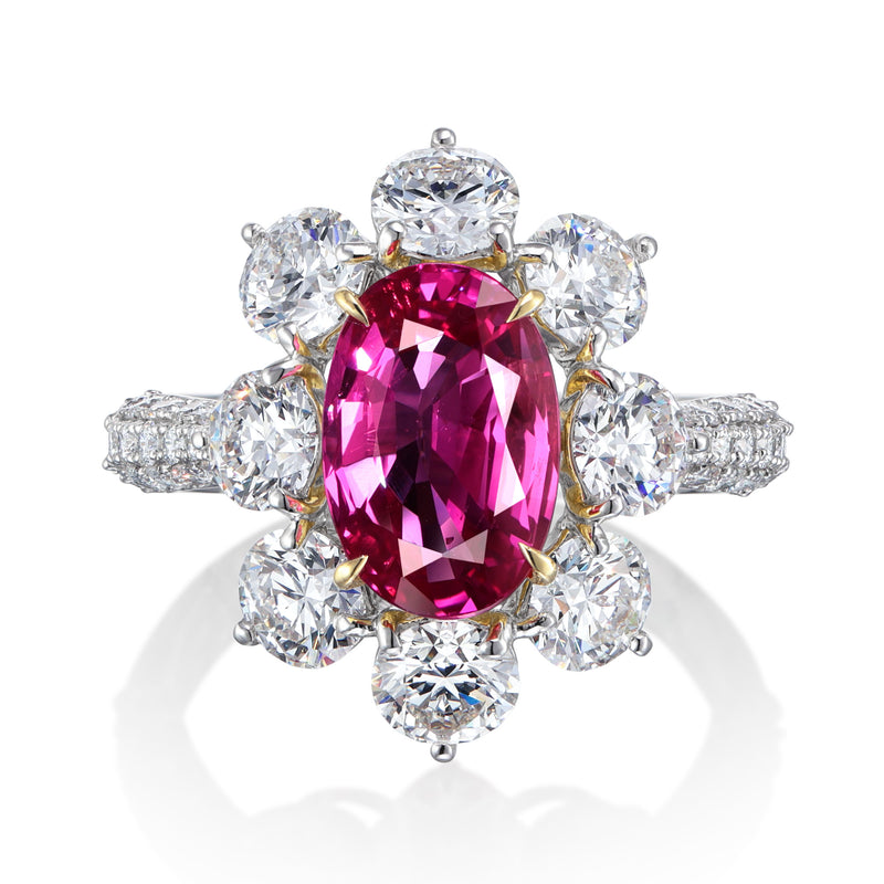 GIA/GRS Certified 3.10 ct Untreated "Mogok" Ruby Ring.