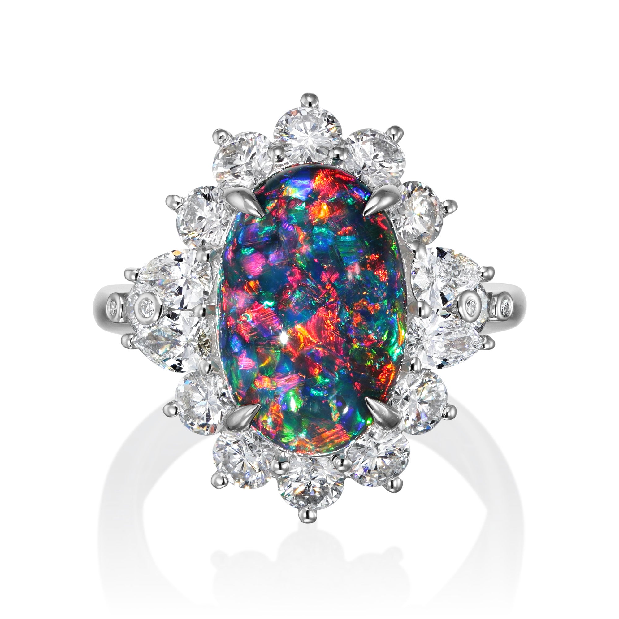 4.965 ct Black Opal Ring