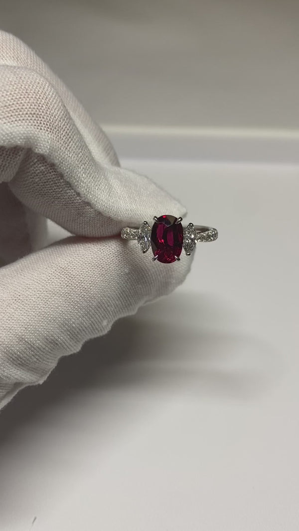 2.32 ct Mozambique "Pigeon Blood" Ruby Ring, No-Heat