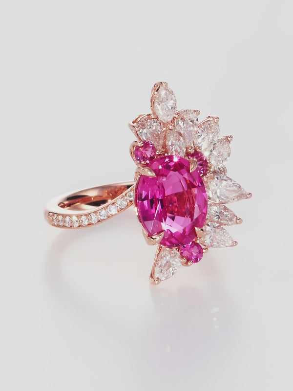 2.94 ct Mahenge Pink Spinel Ring