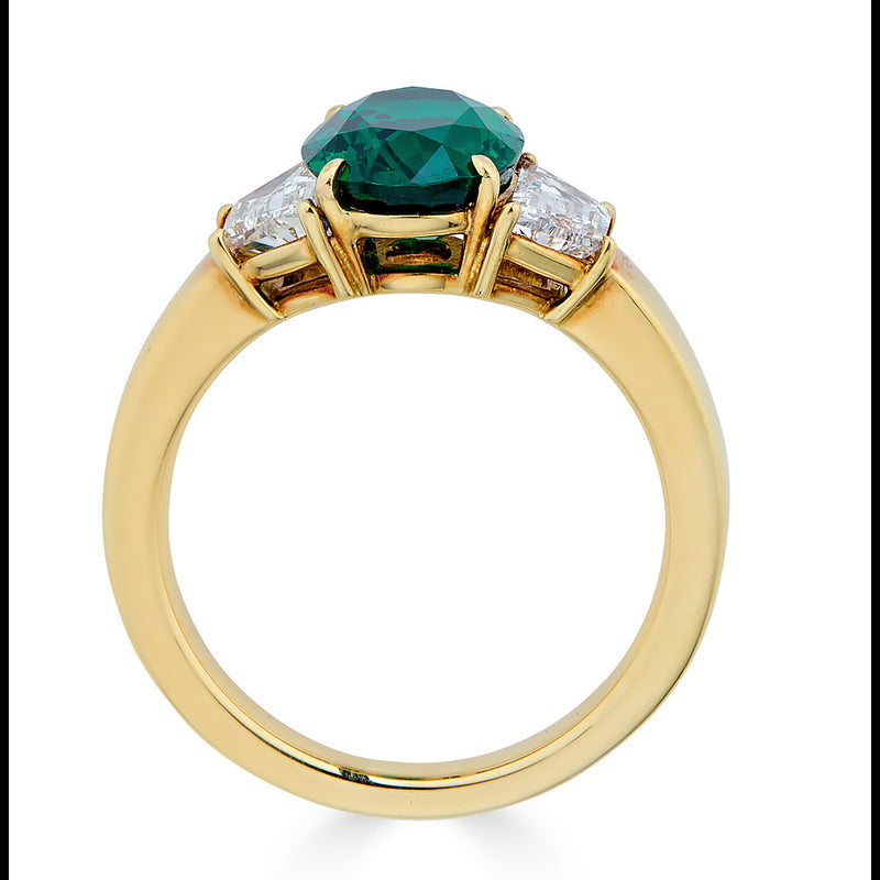 2.17 ct No-oil Zambian Emerald Ring, Eye clean clarity