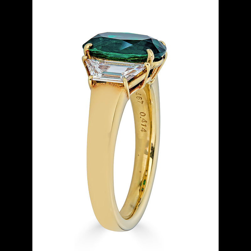 2.17 ct No-oil Zambian Emerald Ring, Eye clean clarity