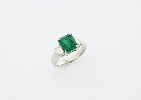 3.13 ct Muzo Vivid Green Emerald Ring