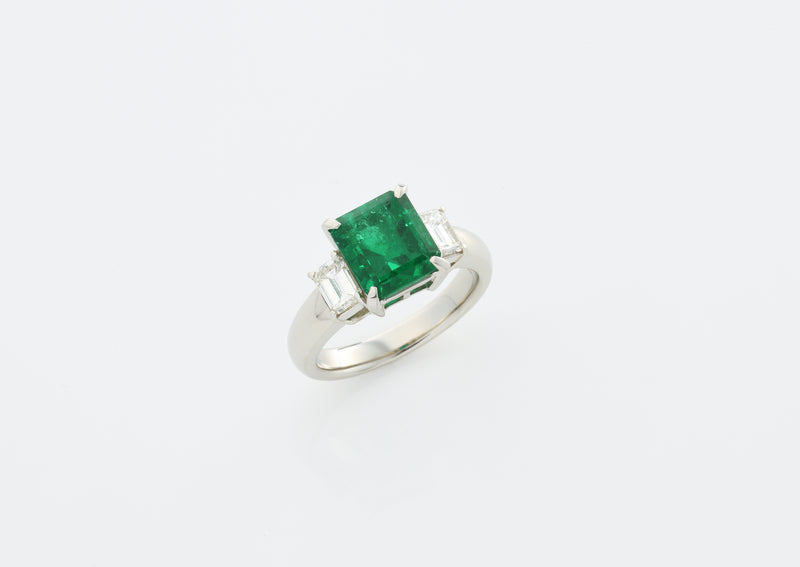 3.13 ct Muzo Vivid Green Emerald Ring