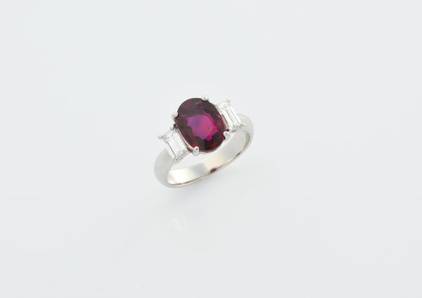 3.32 ct Mozambique "Pigeon Blood" Ruby Ring, No-Heat