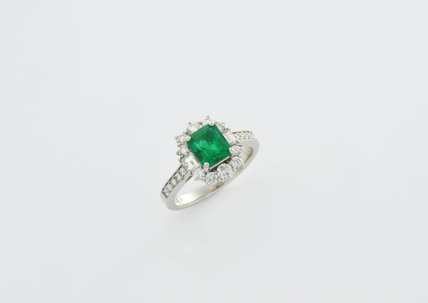 1.33 ct Muzo Vivid Green Emerald Ring