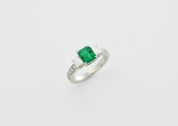 1.36 ct Muzo Vivid Green Emerald Ring