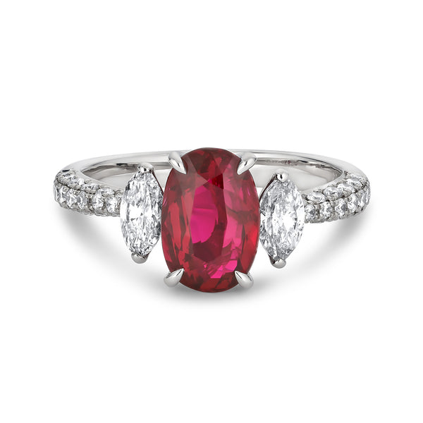 2.32 ct Mozambique "Pigeon Blood" Ruby Ring, No-Heat