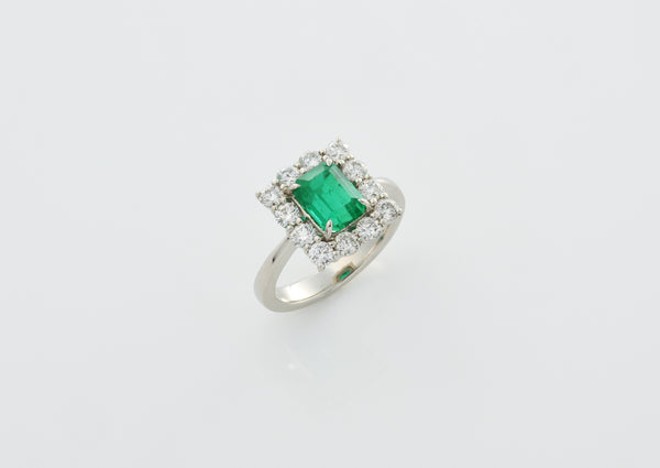 1.81 ct Muzo Vivid Green Emerald Ring