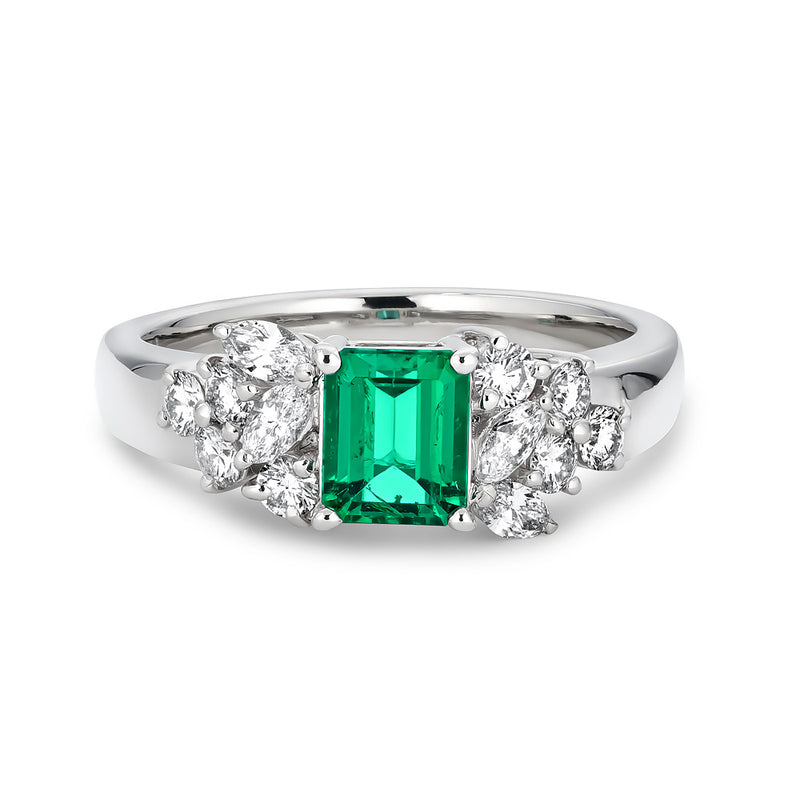 0.54 ct Muzo Vivid Green Emerald Ring