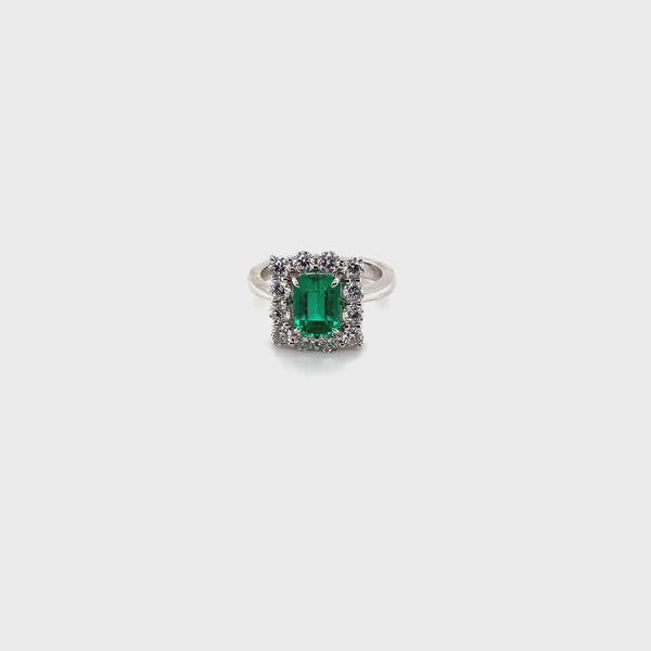 1.81 ct Muzo Vivid Green Emerald Ring