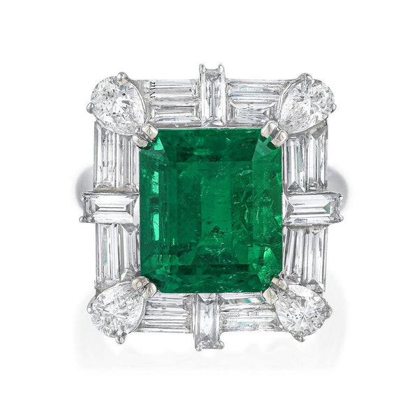 5.53 ct Muzo Vivid Green Emerald Ring