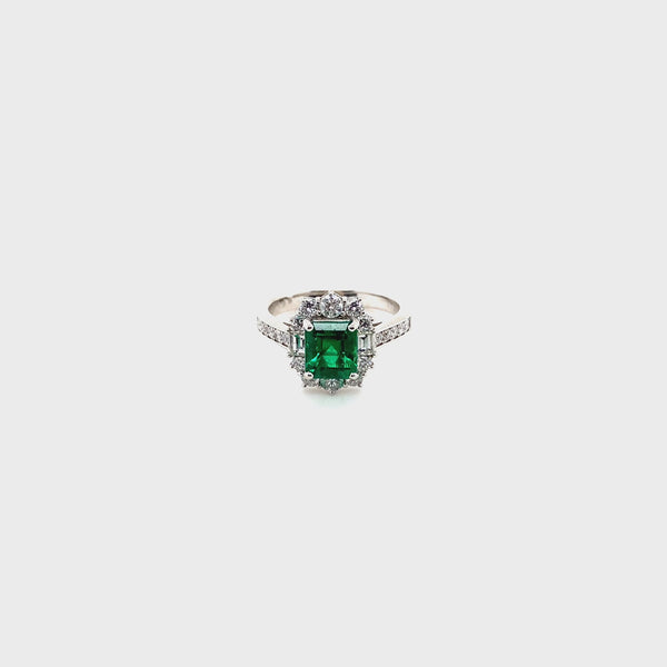 1.33 ct Muzo Vivid Green Emerald Ring
