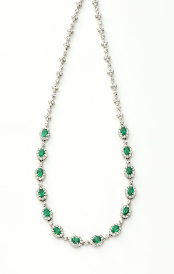 6.77 ct Colombian "Vivid Green" Emeralds Necklace
