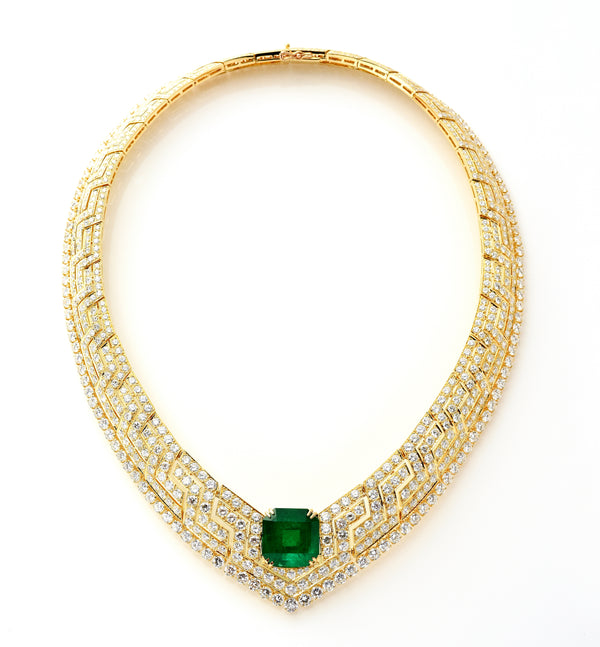 16.15 ct Muzo "Vivid Green" Emeralds Necklace