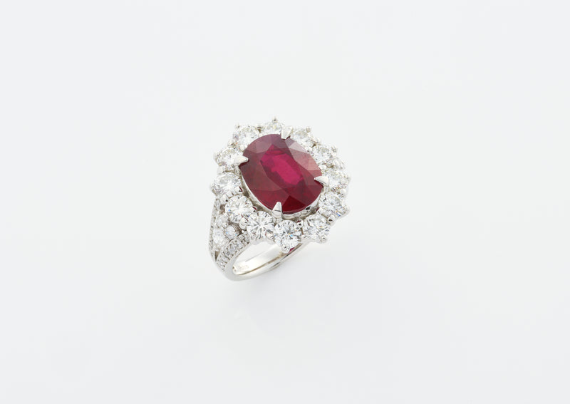 5.24 ct Mozambique "Pigeon Blood" Ruby Ring, No-Heat