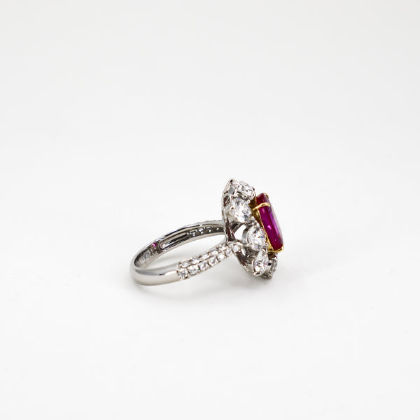 3.10 ct Burmese Ruby Ring, No-Heat