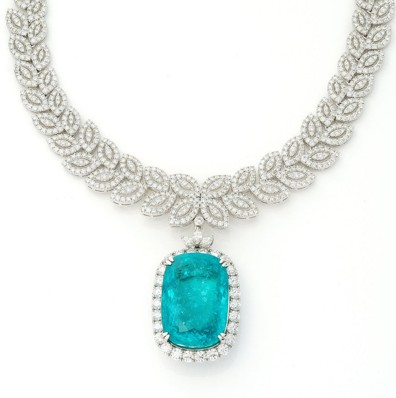 88.37 ct Paraiba Tourmaline Neckalce