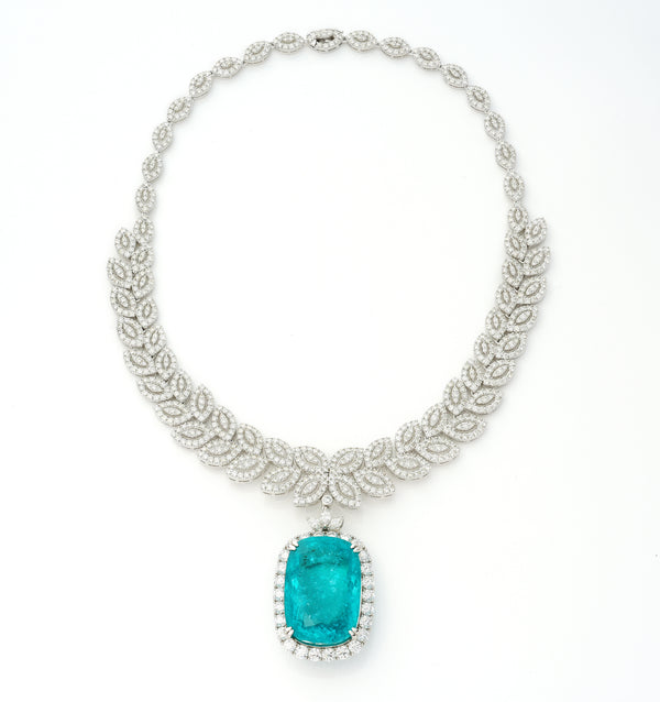 88.37 ct Paraiba Tourmaline Neckalce