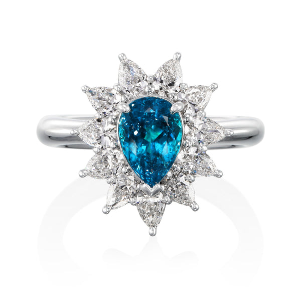 GIA Certified Brazilian 1.73 Carat "No-Heat" Paraiba Tourmaline Ring