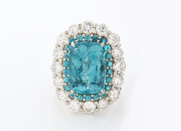 Brazilian 8.99 Carat Paraiba Tourmaline Cocktail Ring