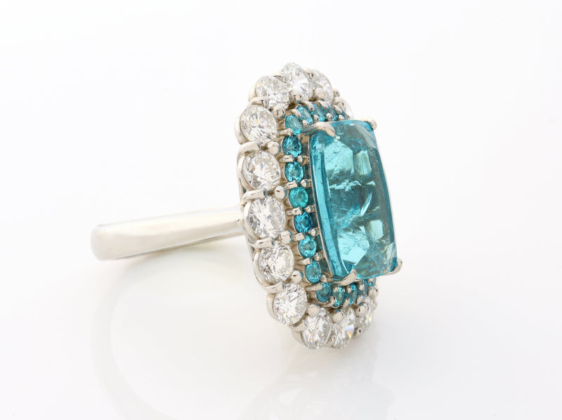 Brazilian 8.99 Carat Paraiba Tourmaline Cocktail Ring