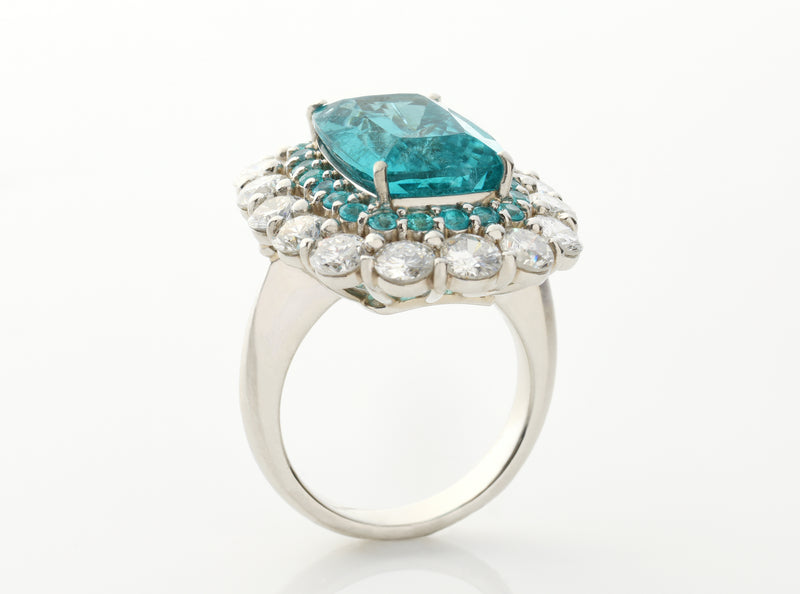 Brazilian 8.99 Carat Paraiba Tourmaline Cocktail Ring